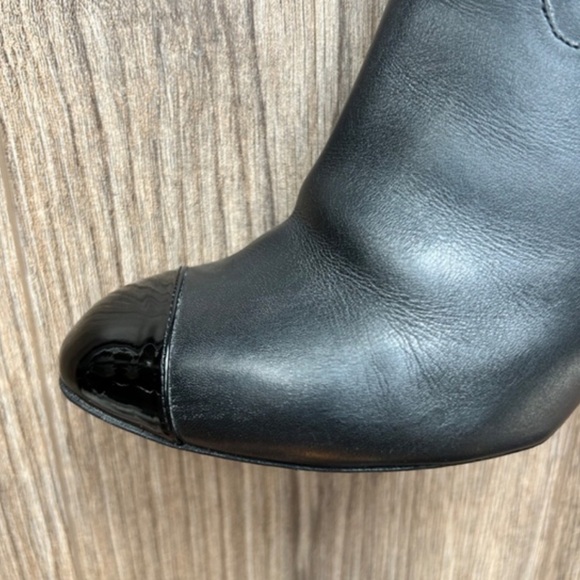 CHANEL Black Calfskin Heeled Ankle Boots | 36.5 - Picture 4 of 11
